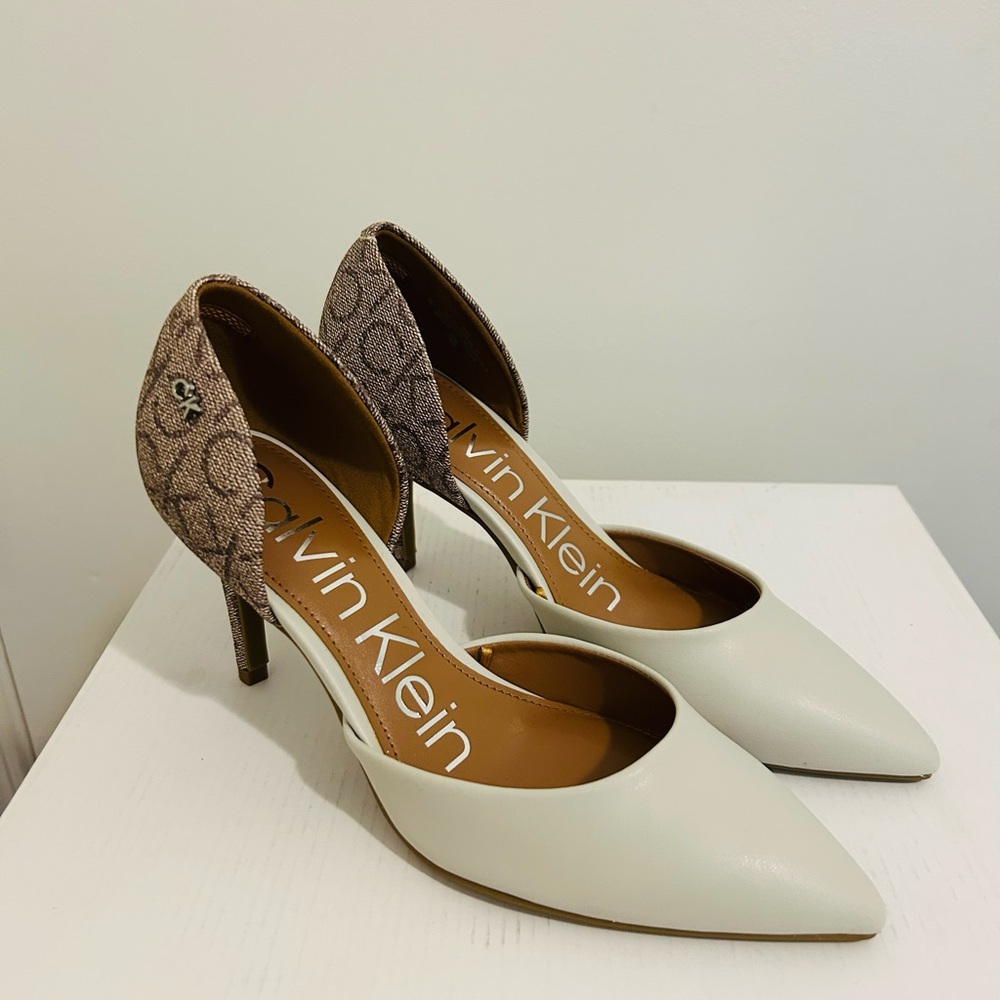 ECU Calvin Klein Cream and Brown Women's Heels size 6 - Picture 2 of 6